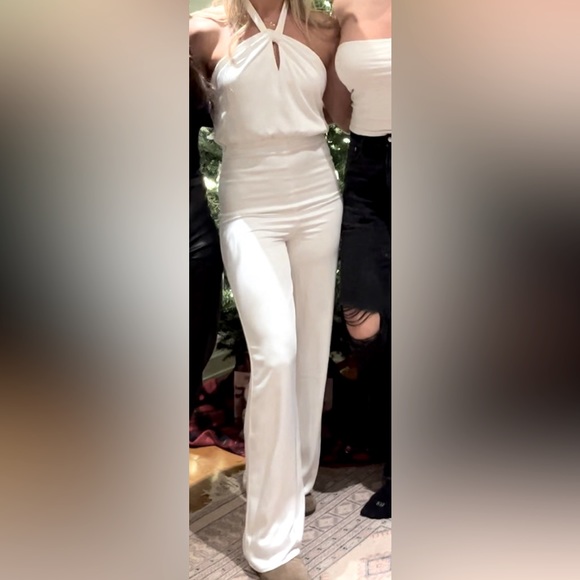 White Halter pantsuit - Picture 1 of 6